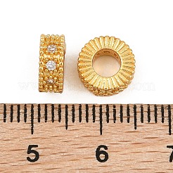 Brass Micro Pave Clear Cubic Zirconia European Beads&nbsp;CU-CBA6A75-13G