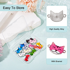 12Pcs 12 Colors Alloy Enamel Kitten Connector Charms&nbsp;FIND-TA0008-95