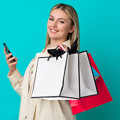 Paper Gift Handle Bags with Silk Ribbon&nbsp;ABAG-WH0044-56