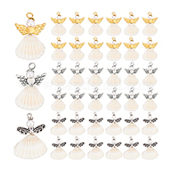 48Pcs 3 Styles Spiral Shell Angel Pendants&nbsp;FIND-PH0020-54