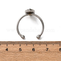 304 Stainless Steel Open Cuff Ring Components&nbsp;STAS-S134-01P-B01