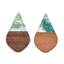 Transparent Resin and Walnut Wood Pendants&nbsp;RESI-T057-06I