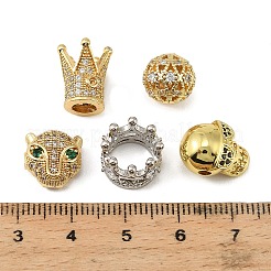 Brass Micro Pave Cubic Zirconia Beads&nbsp;KK-XCP0002-21