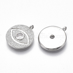 Brass Micro Pave Cubic Zirconia Pendants&nbsp;KK-S356-014P-NF