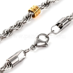 304 Stainless Steel Rope Chain Necklaces for Women&nbsp;NJEW-G140-15GP