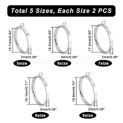 10Pcs 5 Style 304 Stainless Steel Finger Ring Settings&nbsp;STAS-UN0031-53