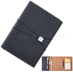 Imitation Leather Refillable Notebook Cover with Elastic Strap & Metal Snap&nbsp;AJEW-WH20006-565A