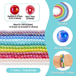 11Strands 11 Colors Electroplate Opaque Glass Beads Strands&nbsp;GLAA-TA0004-34