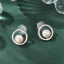 Natural Pearl Ear Studs&nbsp;EJEW-P286-12P