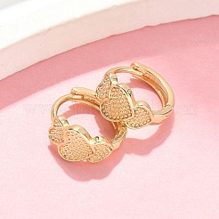 Heart Brass Hoop Earrings&nbsp;EJEW-Z102-15G