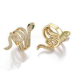 Adjustable Brass Micro Pave Cubic Zirconia Finger Rings&nbsp;ZIRC-R019-004-NF