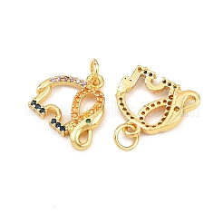 Brass Micro Pave Cubic Zirconia Charms&nbsp;KK-H093-16B-G