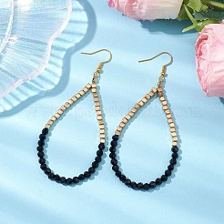 Glass & Plastic Beaded Dangle Earrings&nbsp;EJEW-JE05857-01