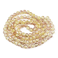 Spray Painted Crackle Glass Beads Strands&nbsp;CCG-Q002-8mm-05