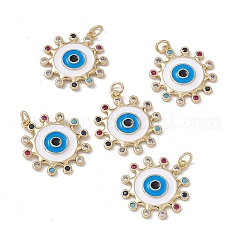 Brass Colorful Cubic Zirconia Pendants&nbsp;KK-E068-VA207-2