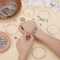 DIY Adjustable Iron Expandable Bangle Making Kits&nbsp;DIY-BM0001-14P