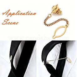 Brass Tie Tack with Iron Chain&nbsp;KK-CBA78E7-01G