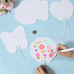 16Pcs 4 Styles Paper Hand Held Fan&nbsp;DIY-GF0010-32