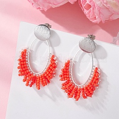 Brass Dangle Stud Earrings&nbsp;EJEW-MZ00696