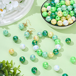100Pcs 5 Colors UV Plating Opaque Acrylic Beads&nbsp;OACR-SP0002-32