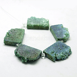 Electroplated Natural Druzy Crystal Beads Strands&nbsp;G-N0257-07