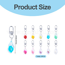 10Pcs Resin & Shell Pendant Decorations&nbsp;HJEW-TAD00001