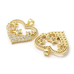 Rack Plating Brass Micro Pave Cubic Zirconia Pendants&nbsp;KK-F869-22G