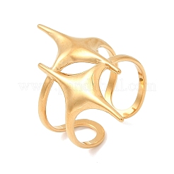 304 Stainless Steel Cuff Open Rings for Women&nbsp;RJEW-L342-02G