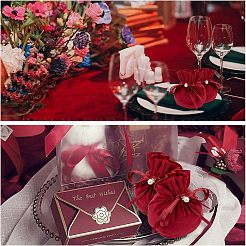 Velvet Jewelry Bags with Drawstring & Plastic Imitation Pearl&nbsp;TP-NB0001-20A