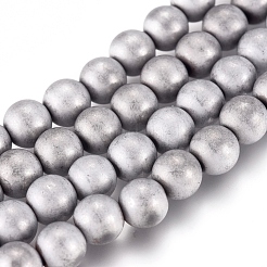 PVD Vacuum Plating Magnetic Synthetic Hematite Beads Strands&nbsp;G-I276-02-6mm