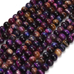 Natural Tiger Eye Beads Strands&nbsp;G-F591-18-8mm-10