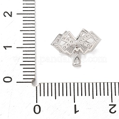 925 Sterling Silver Clear Cubic Zirconia Bowknot with Teardrop Multi-Strand Links&nbsp;STER-M094-01P