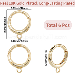 6Pcs Brass Spring Gate Rings&nbsp;KK-SC0006-40