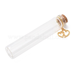 8Pcs 4 Styles Transparent Glass Empty Bottles with Charms and Cork&nbsp;AJEW-DR00026