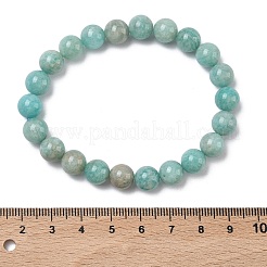 Natural Amazonite Round Beads Stretch Bracelets for Women&nbsp;BJEW-Z158-03I-03