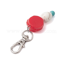 Skull Rose Resin & Synthetic Turquoise Pendant Decoration&nbsp;KEYC-JKC00824