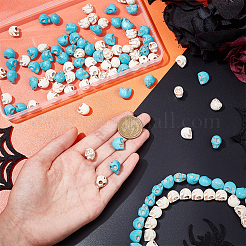 4 Strands 2 Colors Synthetical Turquoise Beads Strands&nbsp;TURQ-NB0001-16