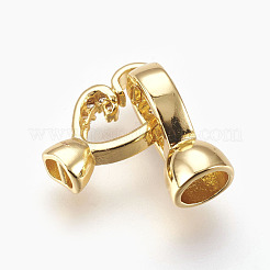 Brass Micro Pave Cubic Zirconia Fold Over Clasps&nbsp;KK-P164-08G