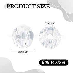 600Pcs Round Transparent Acrylic Beads&nbsp;MACR-ME0001-24