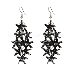 430 Stainless Steel Starfish Dangle Earrings&nbsp;EJEW-A137-11EB