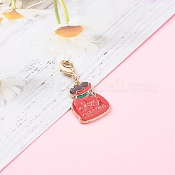Christmas Themed Alloy Enamel Pendants&nbsp;HJEW-JM00457-04