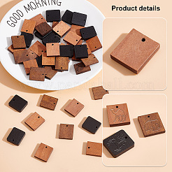 90Pcs 3 Colors Wood Pendants&nbsp;WOOD-PH0002-26