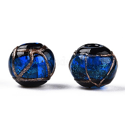 Handmade Gold Sand Lampwork Beads&nbsp;LAMP-T019-8mm