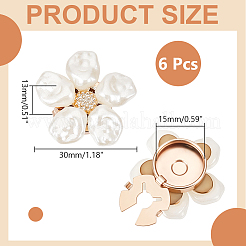 6Pcs Flower Alloy Rhinestone Cufflinks&nbsp;BUTT-ME0001-56