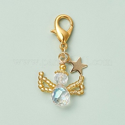 Angel Glass Seed Beads Pendant Decorations&nbsp;HJEW-MZ00108