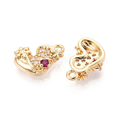 Brass Micro Pave Cubic Zirconia Charms&nbsp;KK-N263-139B-G
