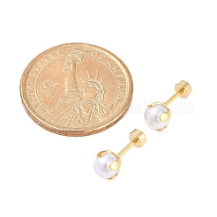 Round Plastic Imitation Pearl Ear Fake Plugs&nbsp;EJEW-H105-18G