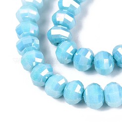 Anti-Tarnish Electroplate Glass Beads Strands&nbsp;GLAA-T025-8mm-19H