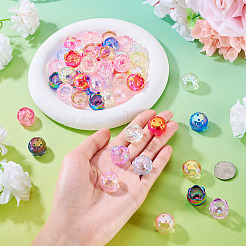 50Pcs UV Plated Transparent Acrylic Bead Caps&nbsp;TACR-TA0001-74