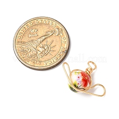 Handmade Flower Printed Porcelain Ceramic Pendants&nbsp;PALLOY-JF04480